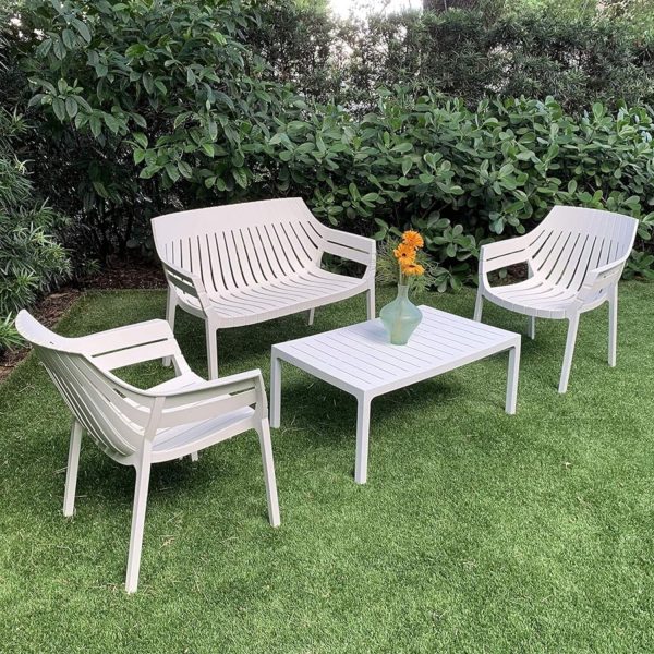 conjunto de sillones de jardín de polipropileno con filtro UV