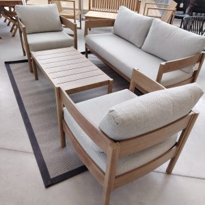Conjunto de sillones de aluminio simil madera Saronikos