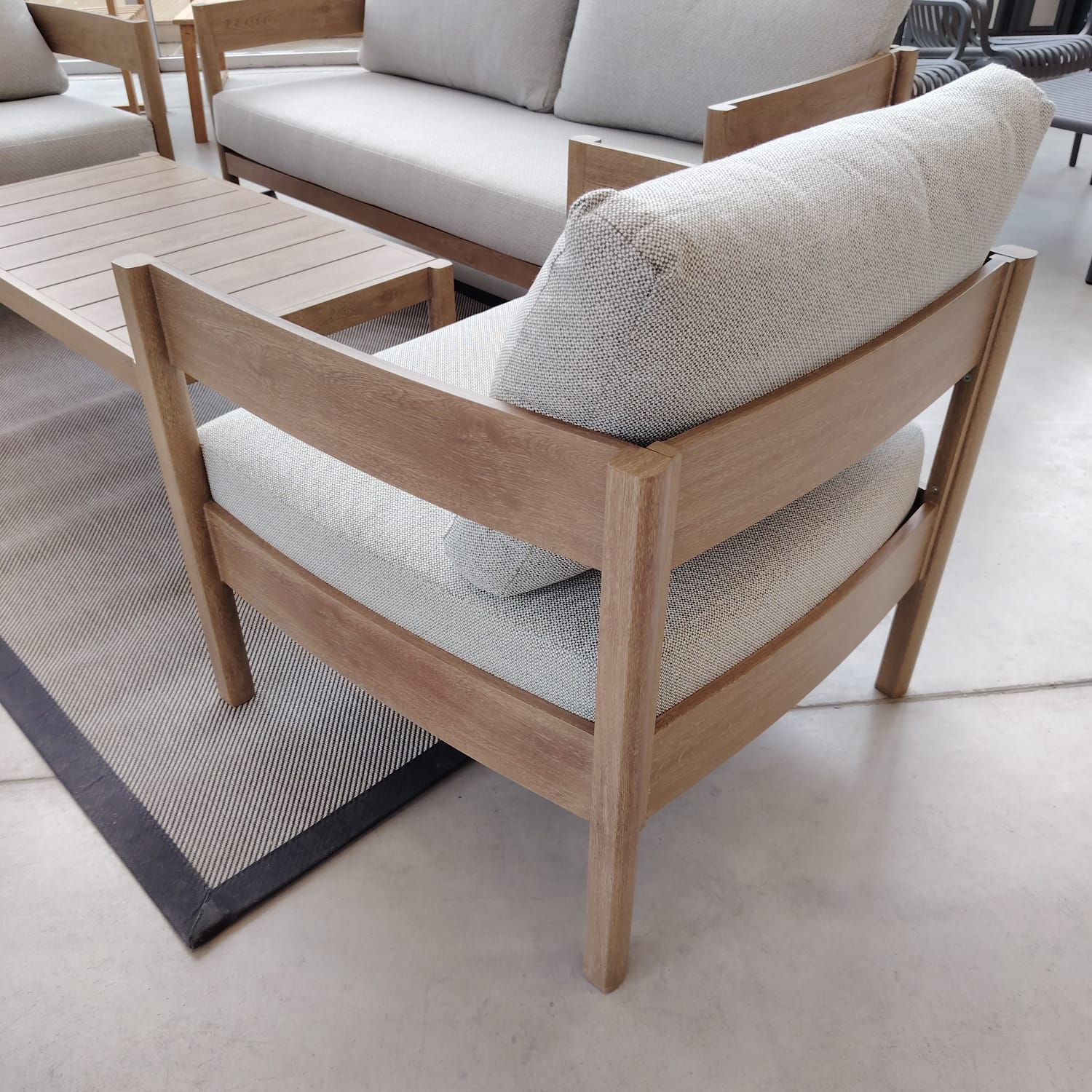 Conjunto de sillones de aluminio simil madera Saronikos