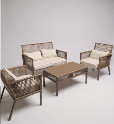 conjunto de living de jardín de ratán sintético Ancona