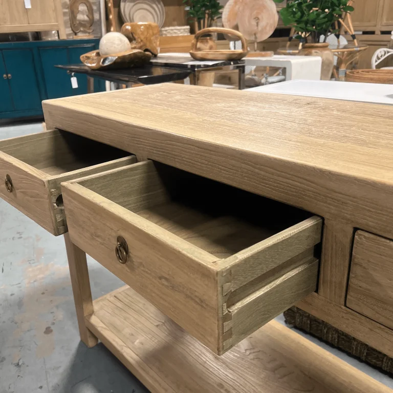 Consola de madera recuperada Elara