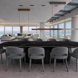 mesa de neolith y madera