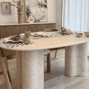 mesas de comedor de mármol travertino