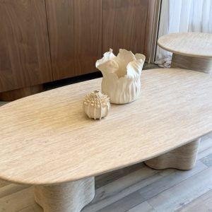 mesas de comedor de mármol travertino