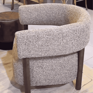 poltrona redonda de chenille y madera Aghalee