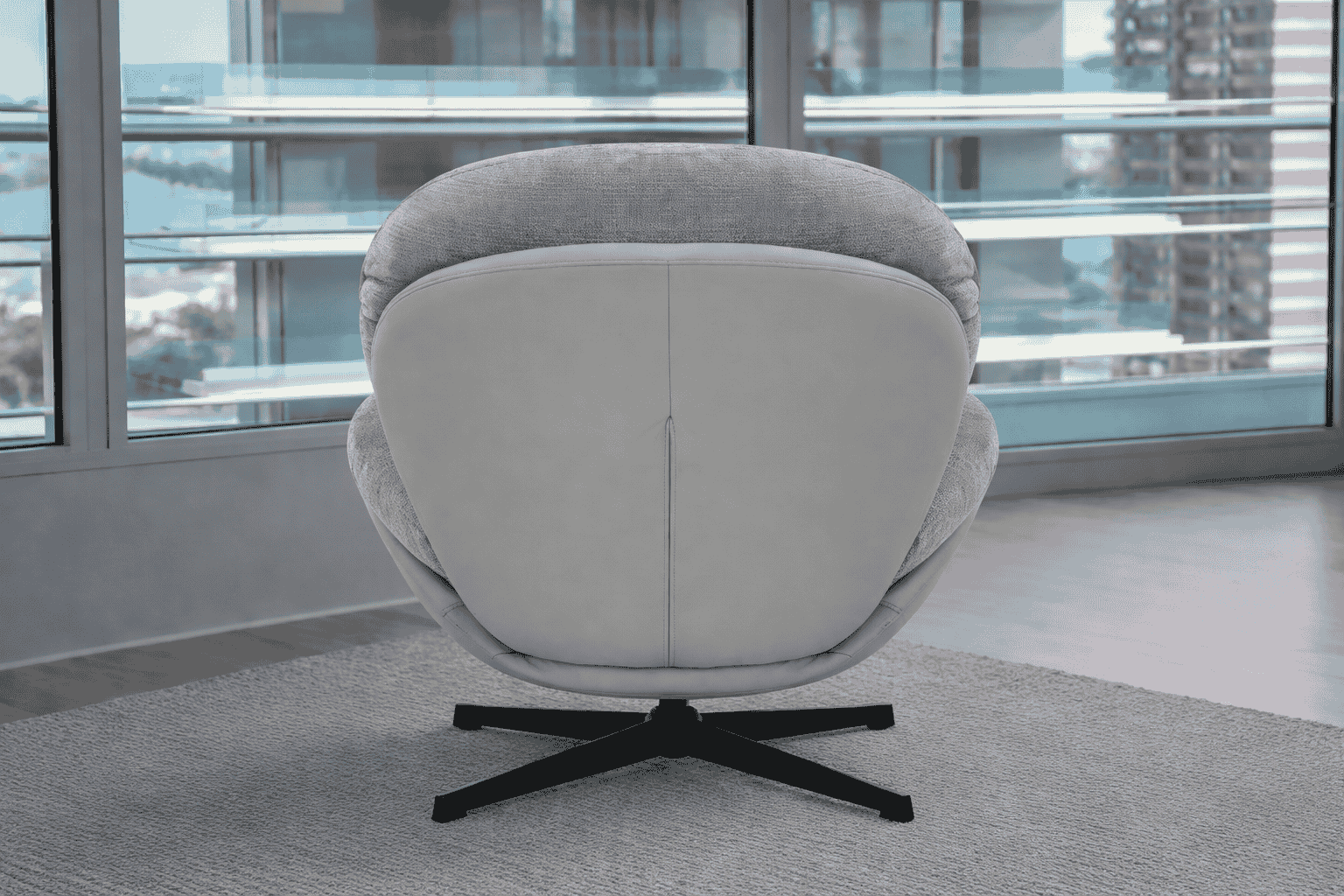 sillón New Rondo chenille y bellón siliconado gris