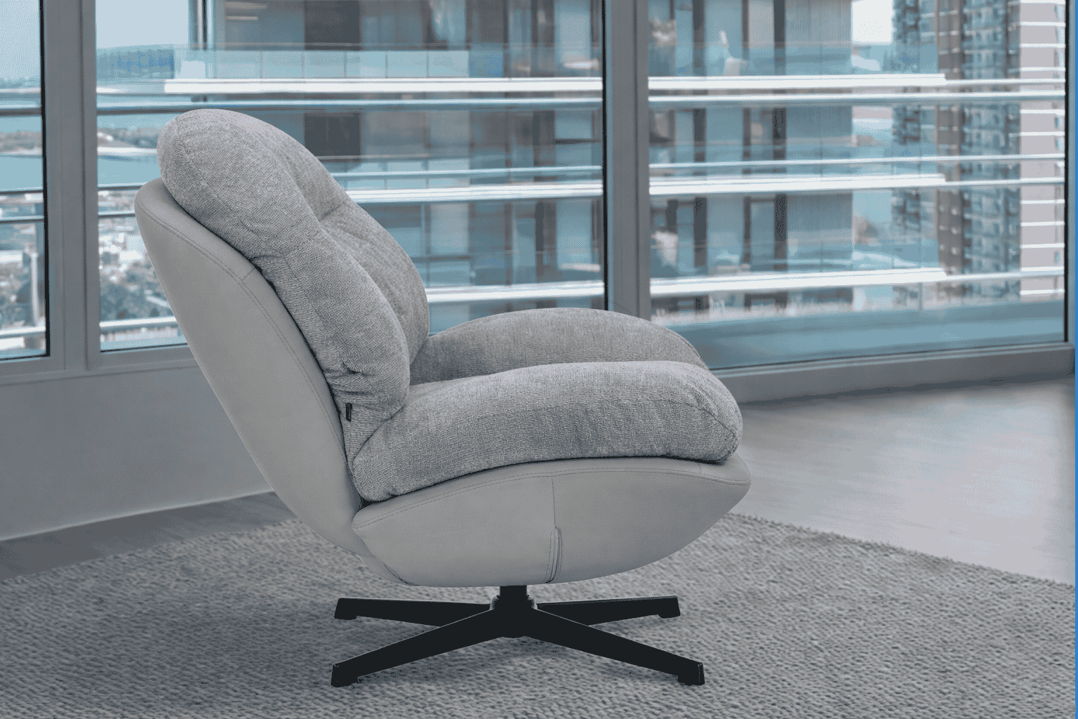 sillón New Rondo chenille y bellón siliconado