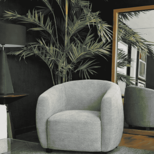sillón redondo de chenille