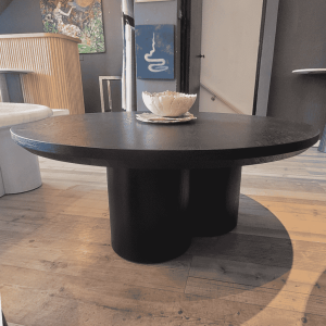 mesa ratona de madera pie circular